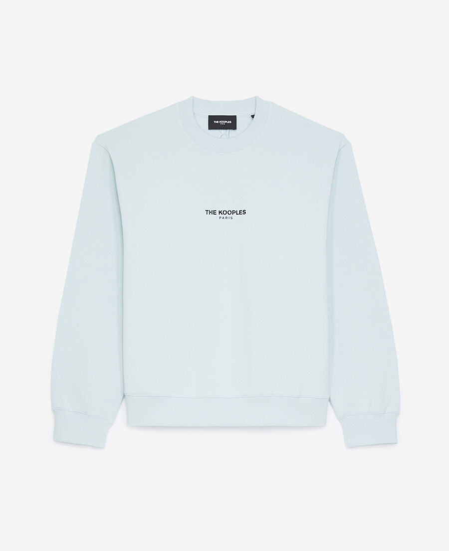 Sky blue sweatshirt with The Kooples logo | The Kooples
