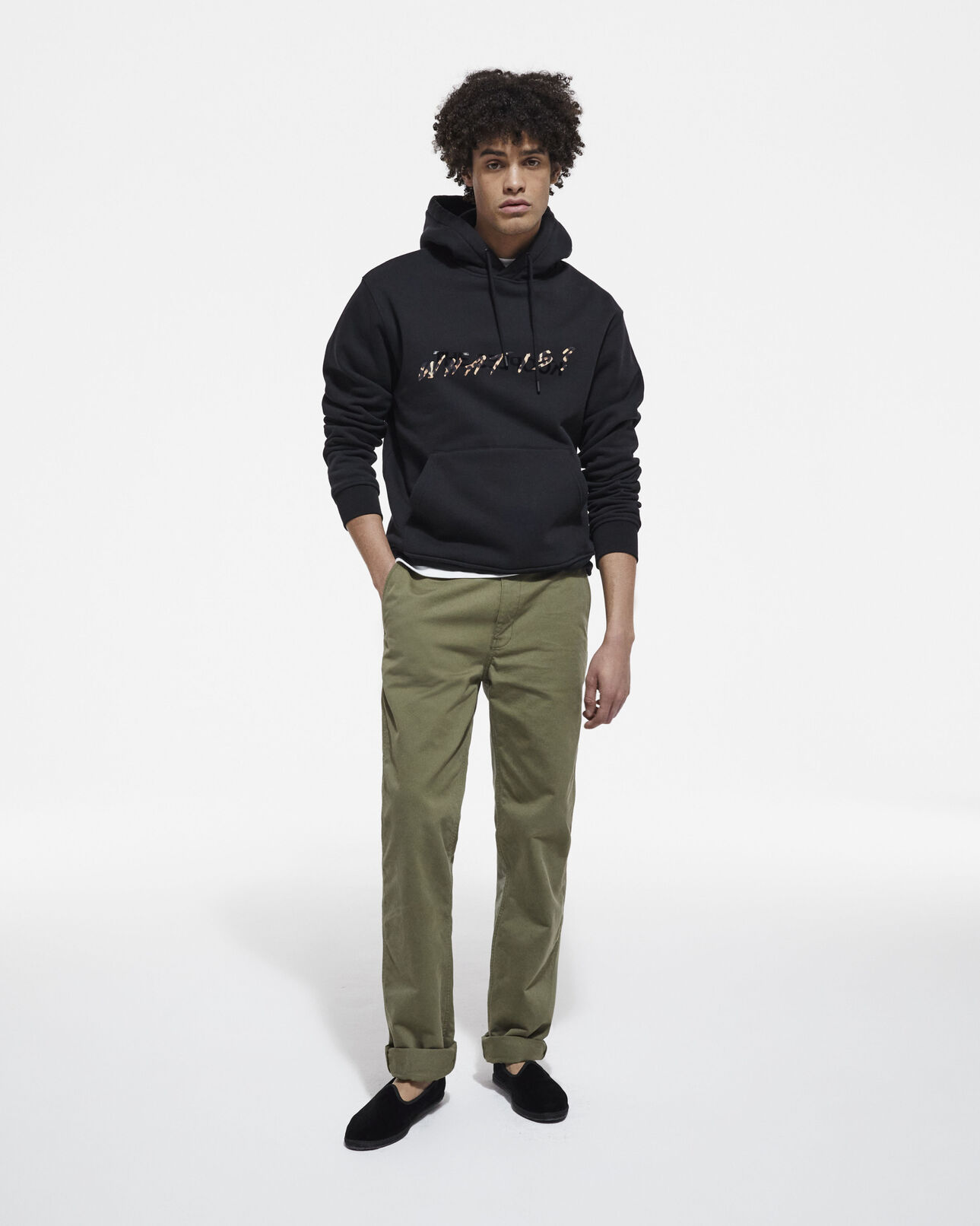 The Kooples HOMME BLACK sweat what is noir et léopard