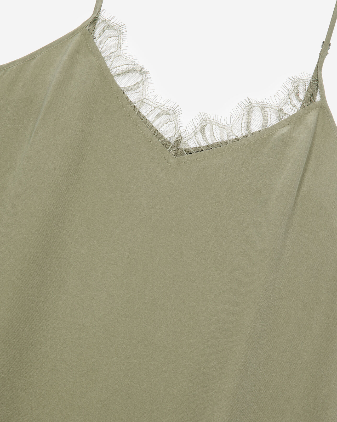 The Kooples WOMEN OLIVE KAKI khaki silk long babydoll dress