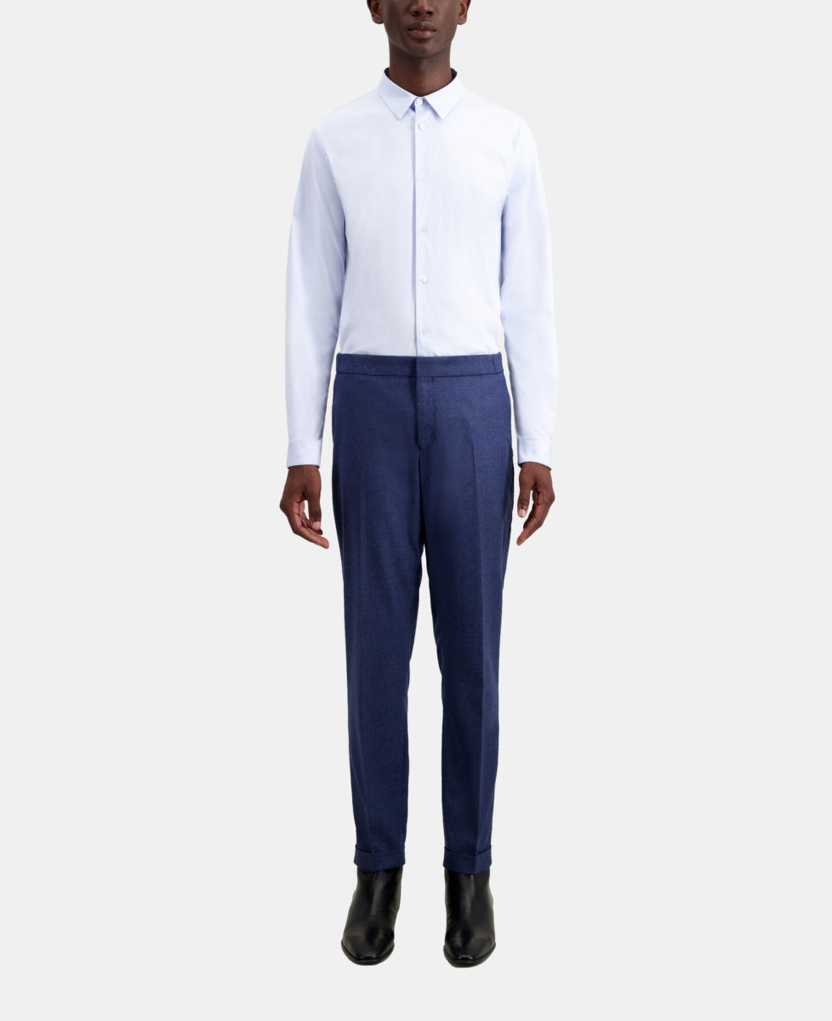 The Kooples HOMME BLUE pantalon bleu en flanelle