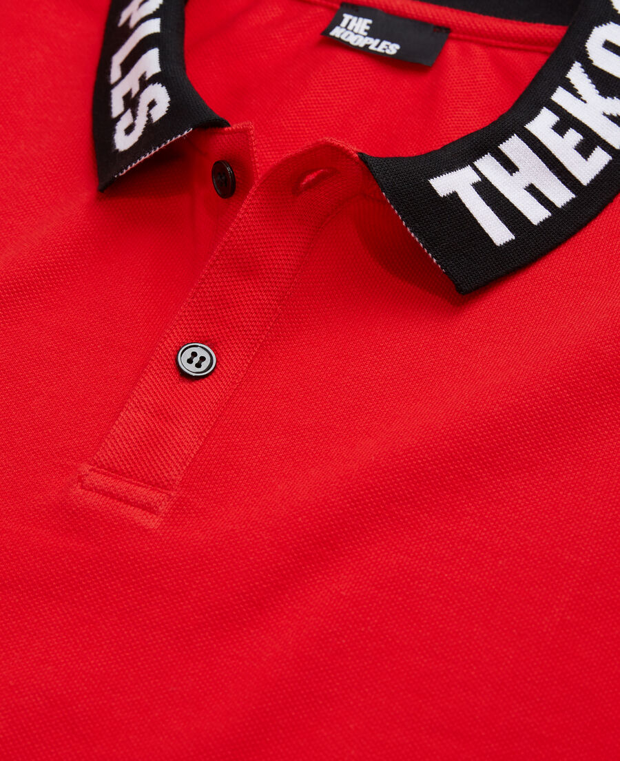 red logo polo shirt