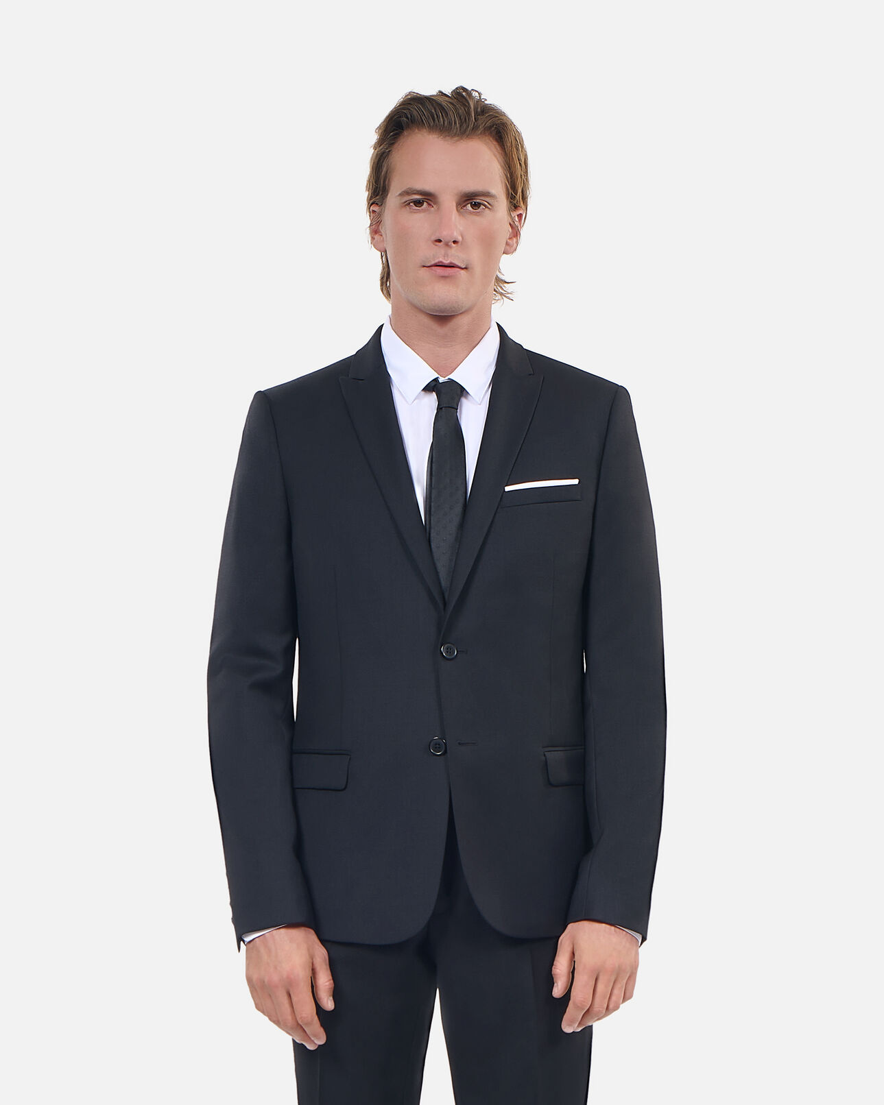 The Kooples MEN BLACK black wool suit fitted jacket