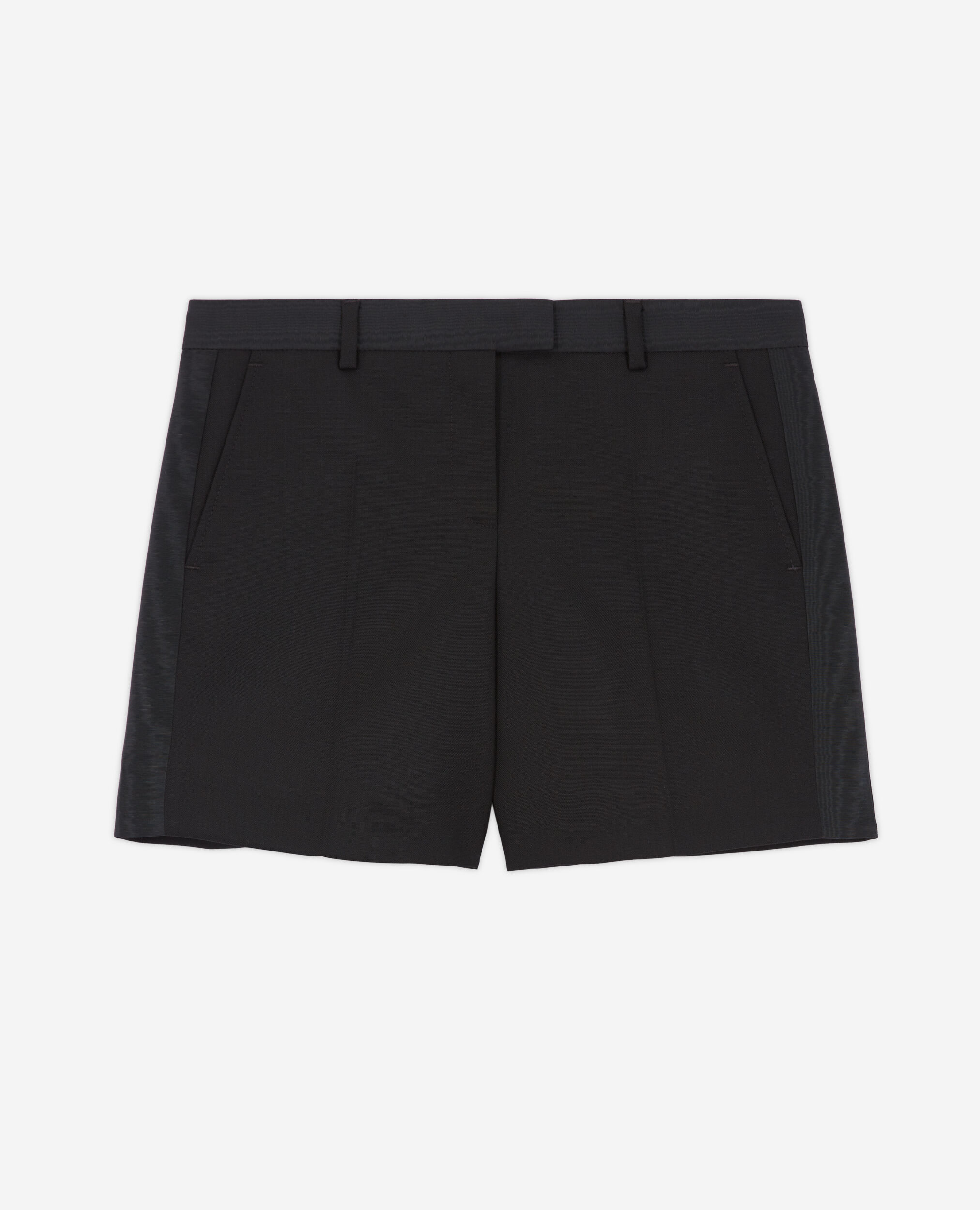 Black wool shop shorts