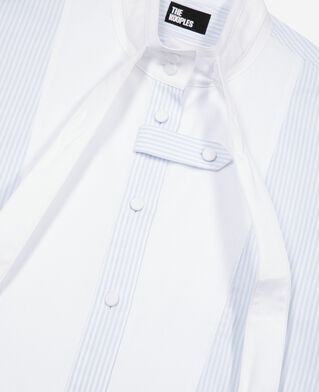 The Kooples WOMEN BLUE WHITE light blue pinstripe shirt