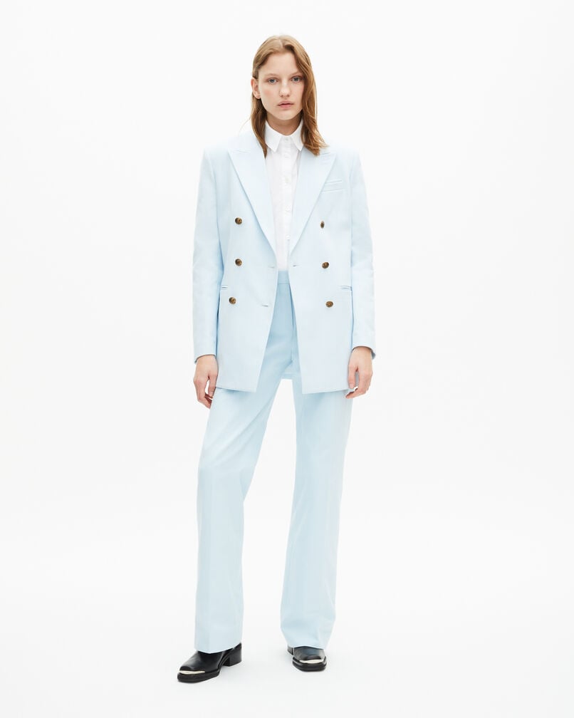 The Kooples FEMME LIGHT BLUE veste de costume en coton bleue
