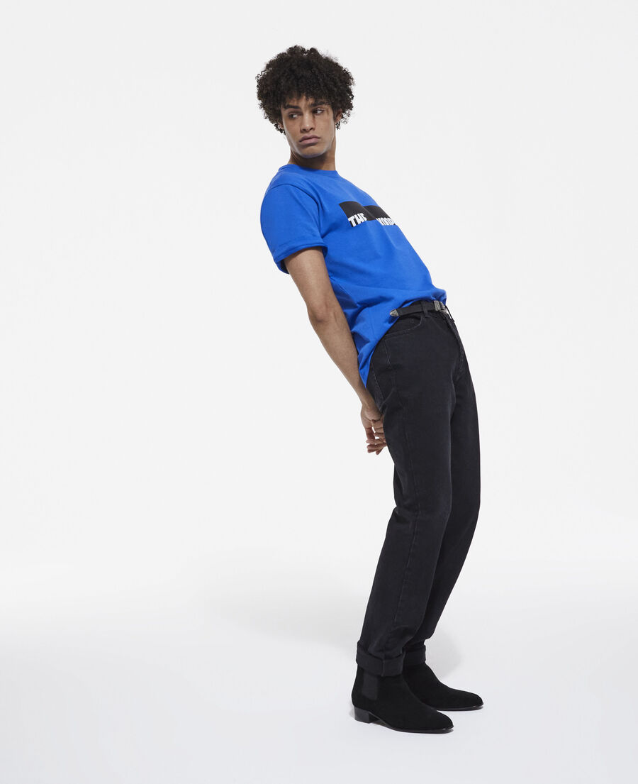 blue screen print t-shirt