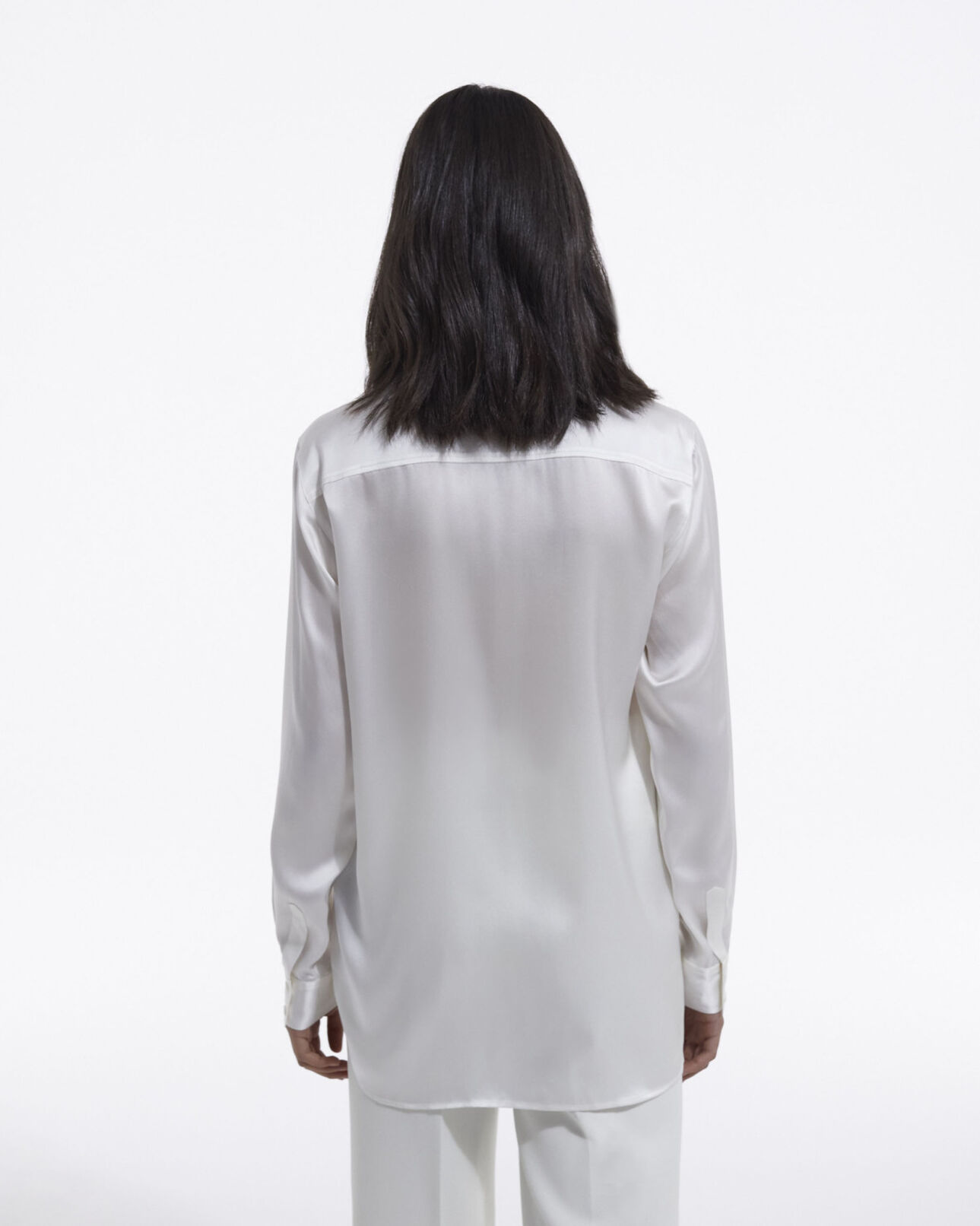 The Kooples WOMEN WHITE loose white shirt with large cuffs
