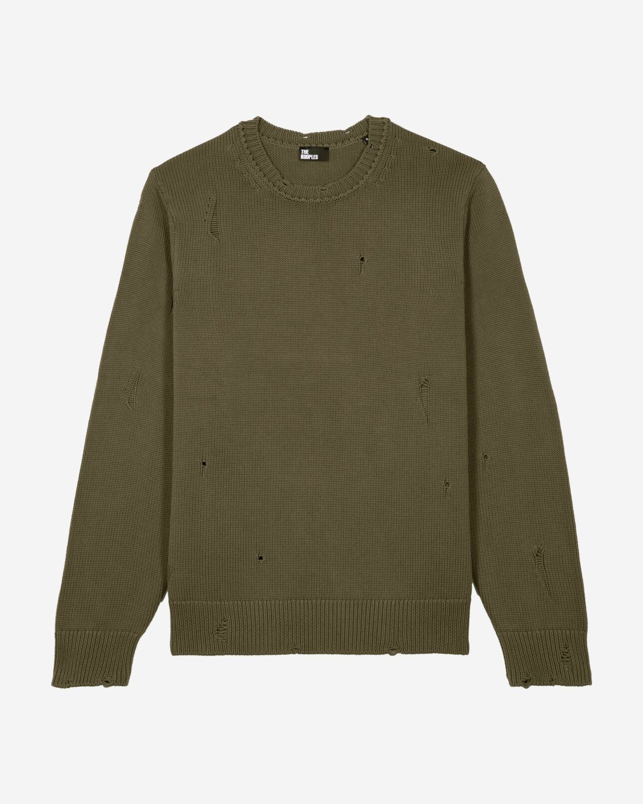 The Kooples MEN KAKI khaki openwork sweater