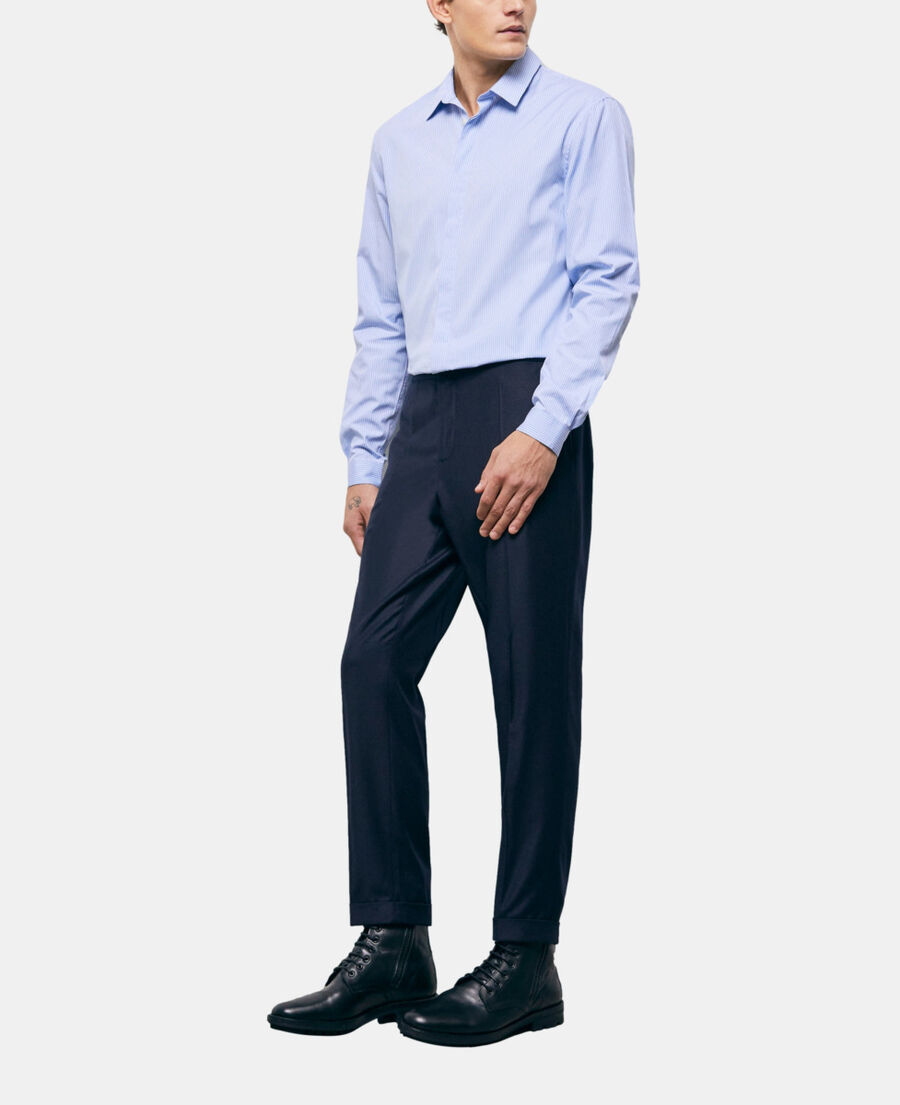navy blue wool suit pants