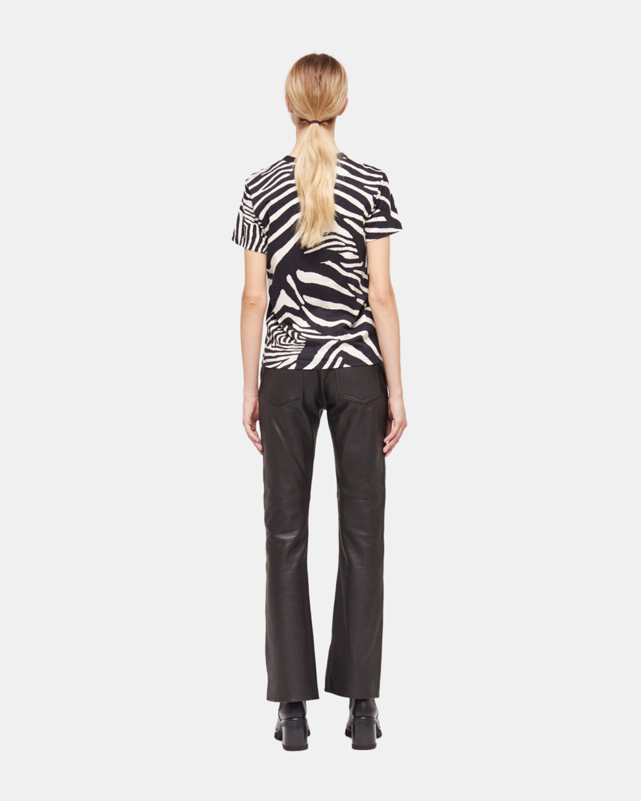 The Kooples WOMEN BLACK / WHITE women's printed t-shirt