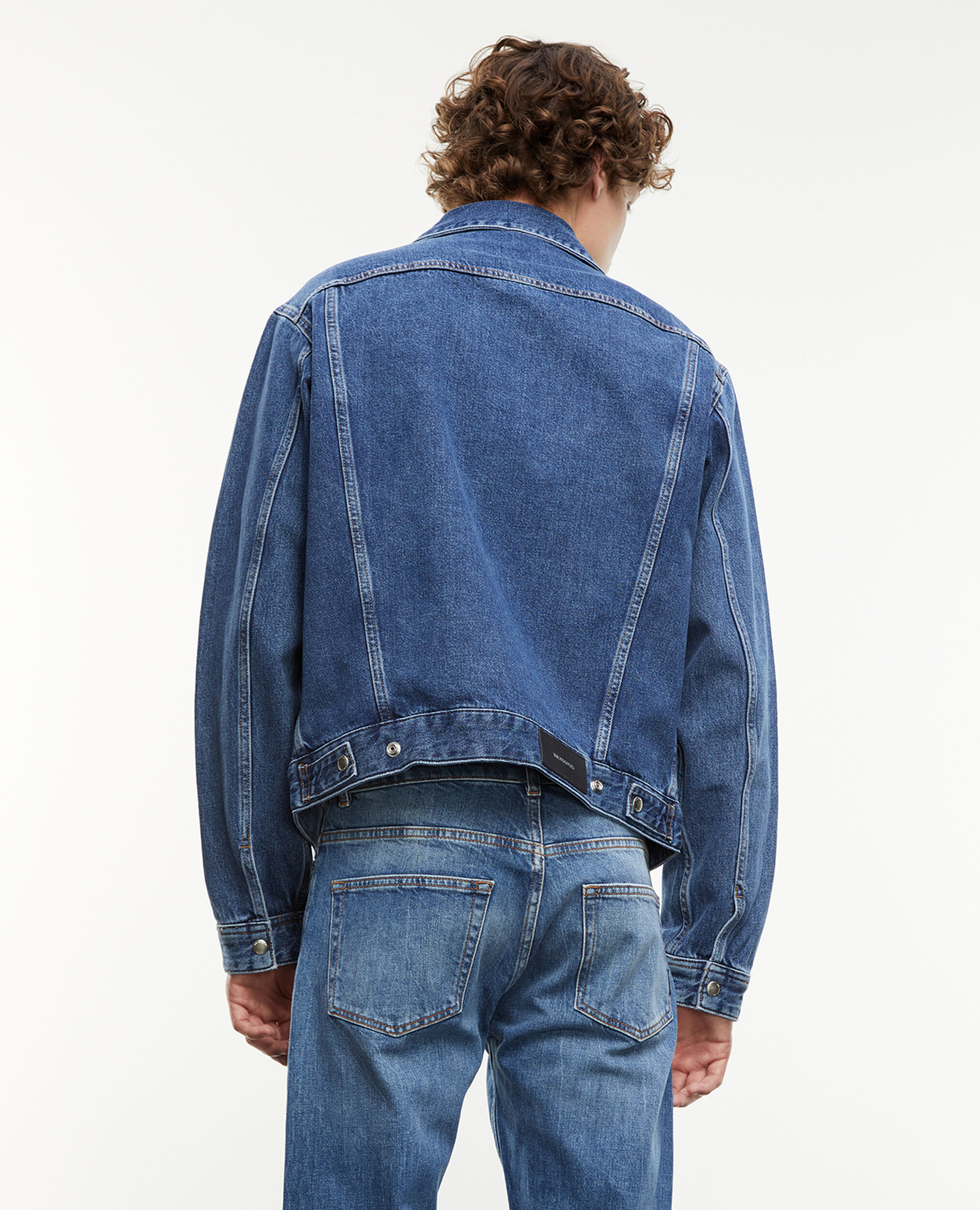 Jeansjacke blau mit Druckknöpfen, BLEU INDIGO, hi-res image number null