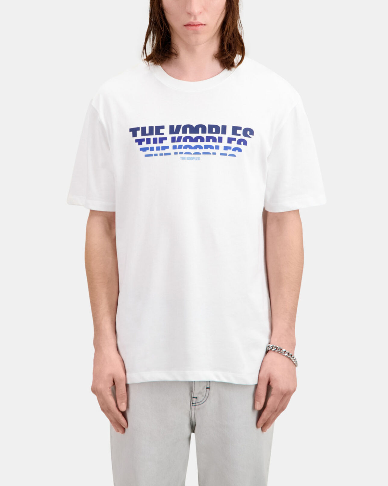 The Kooples HERREN WHITE weißes t-shirt herren mit logo-siebdruck