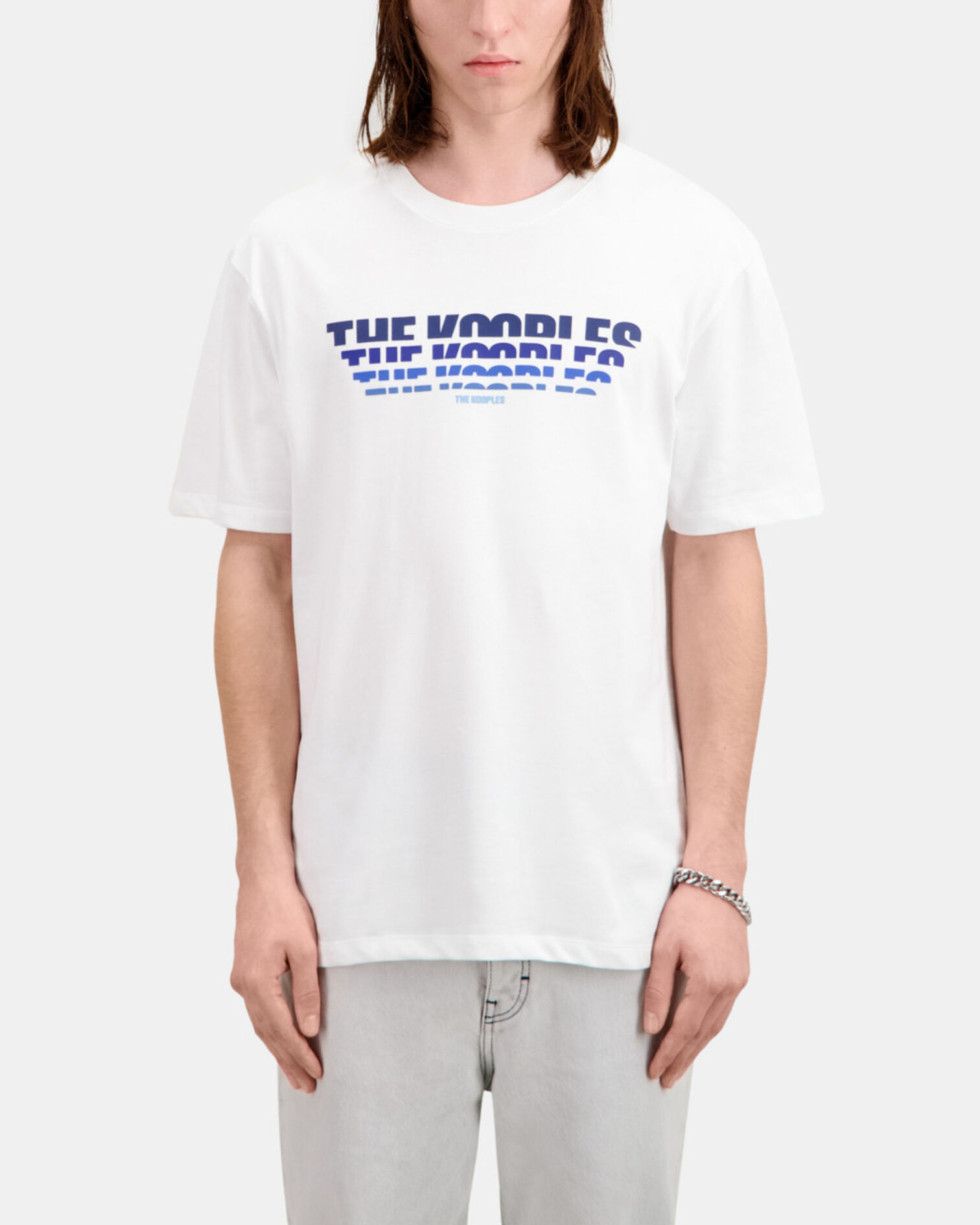 Weißes T-Shirt Herren mit Logo-Siebdruck, WHITE, hi-res image number null