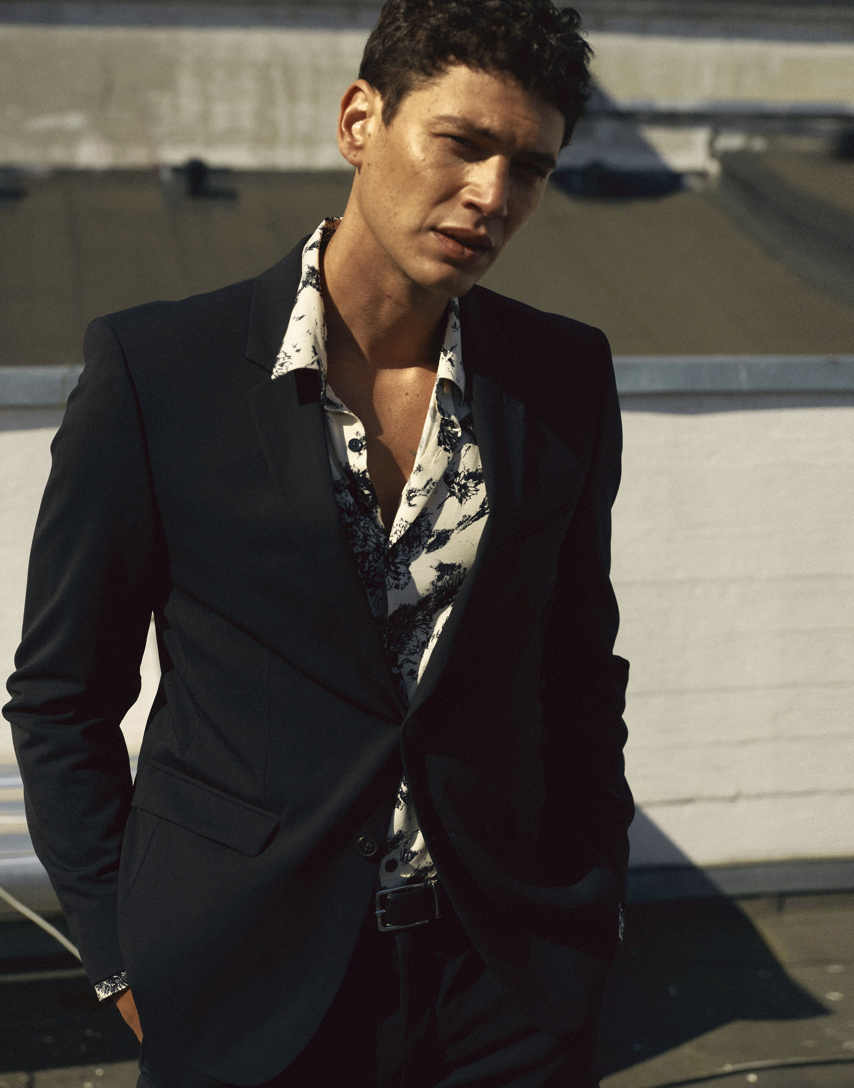 Slim fit black wool suit jacket The Kooples