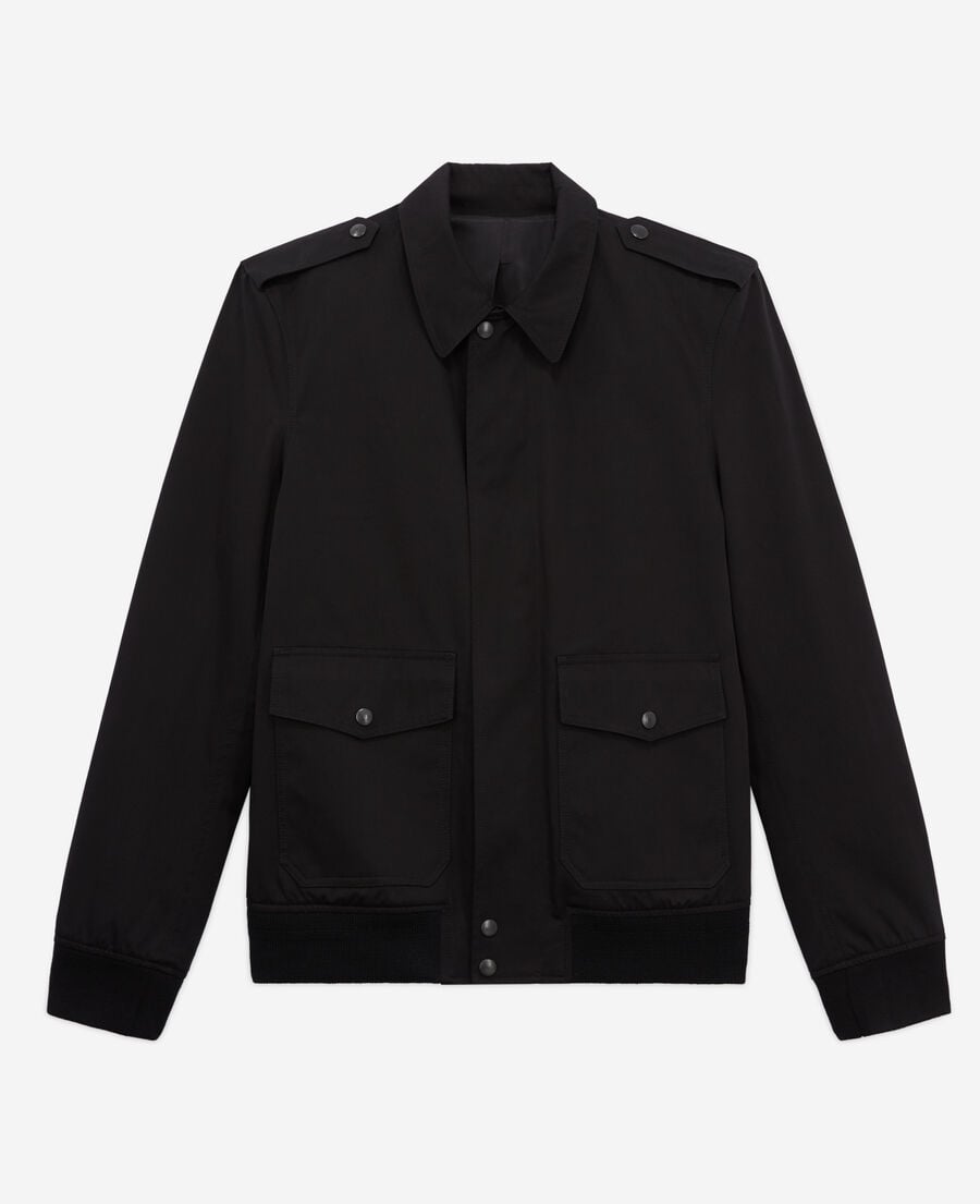 The Kooples HOMME BLACK blouson noir en coton