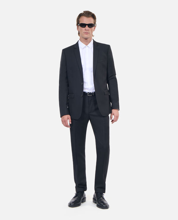 pantalon de costume en laine noir