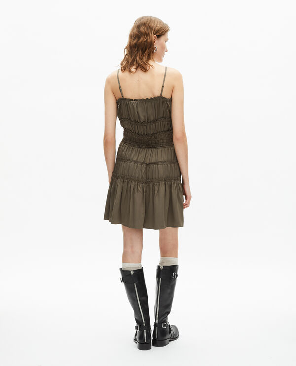 The Kooples DAMEN KAKI STONE kurzes kleid mit schleifen in khaki