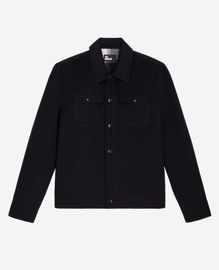 The Kooples HOMBRE BLACK chaqueta sobrecamisa mezcla lana cuadros