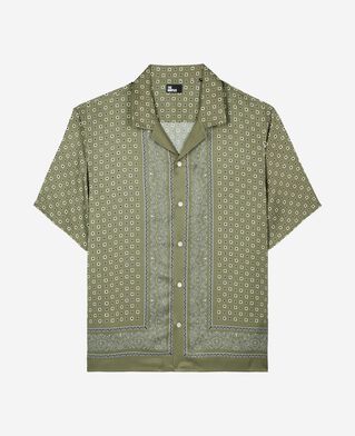 The Kooples H FORET khaki bandana print short-sleeve shirt