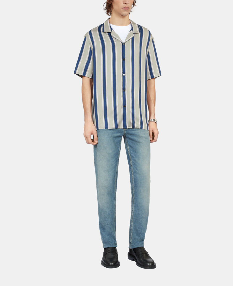 The Kooples HOMME PURPLE / GREEN chemise manches courtes à rayures