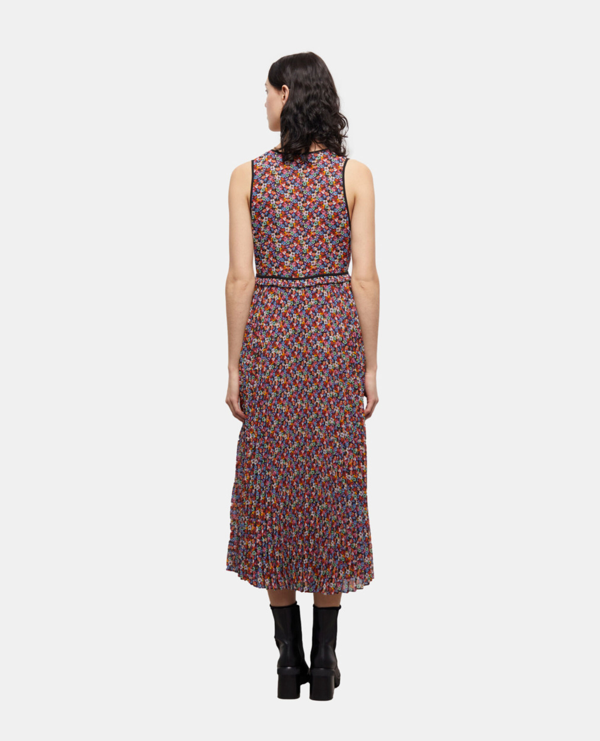 Long multicolor pleated dress, MULTICOLOR, hi-res image number null