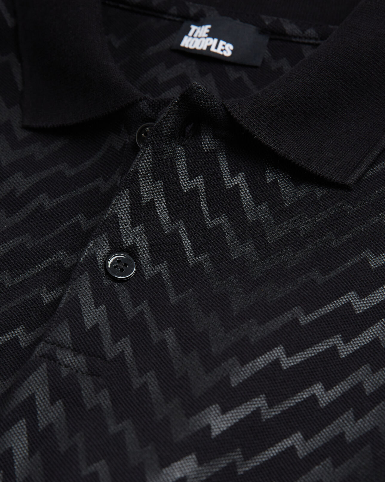 The Kooples HERREN BLACK schwarzes poloshirt mit print