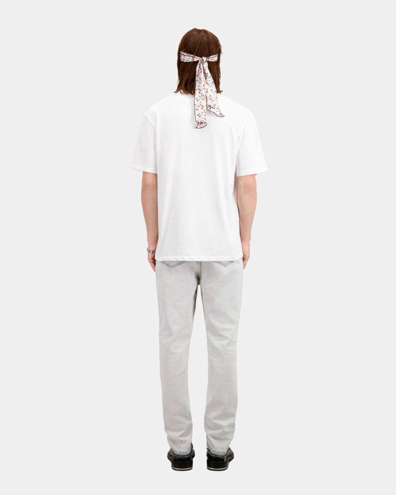 The Kooples HERREN WHITE weißes t-shirt herren mit logo-siebdruck