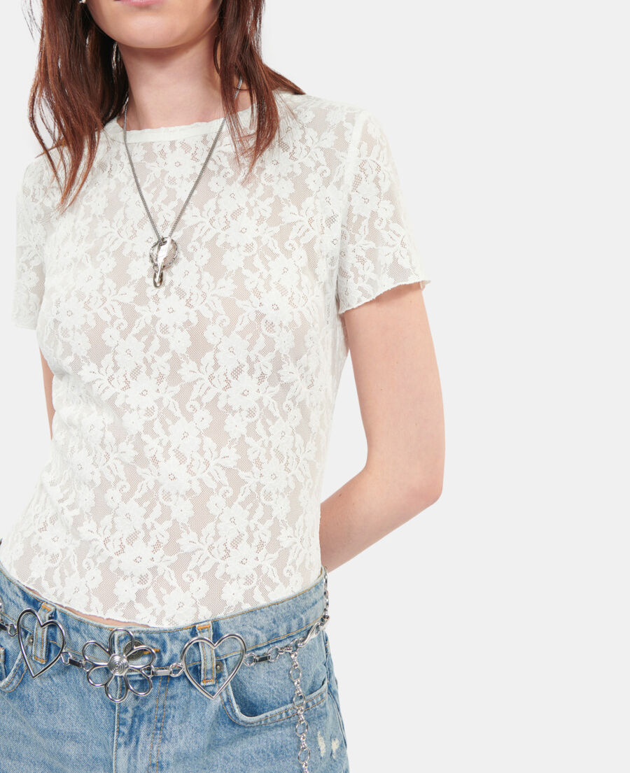 The Kooples FEMME ECRU top en dentelle &eacute;cru