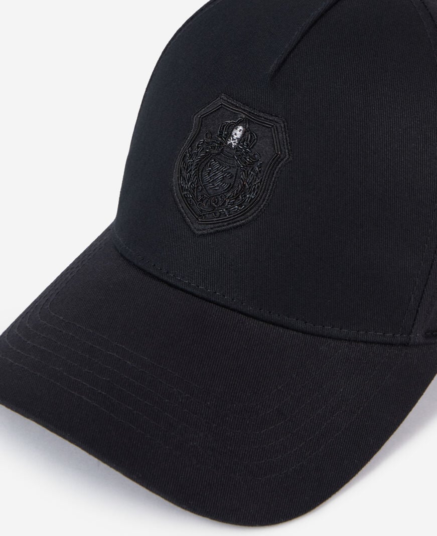 The Kooples MIXED BLACK black cap with blazon patch