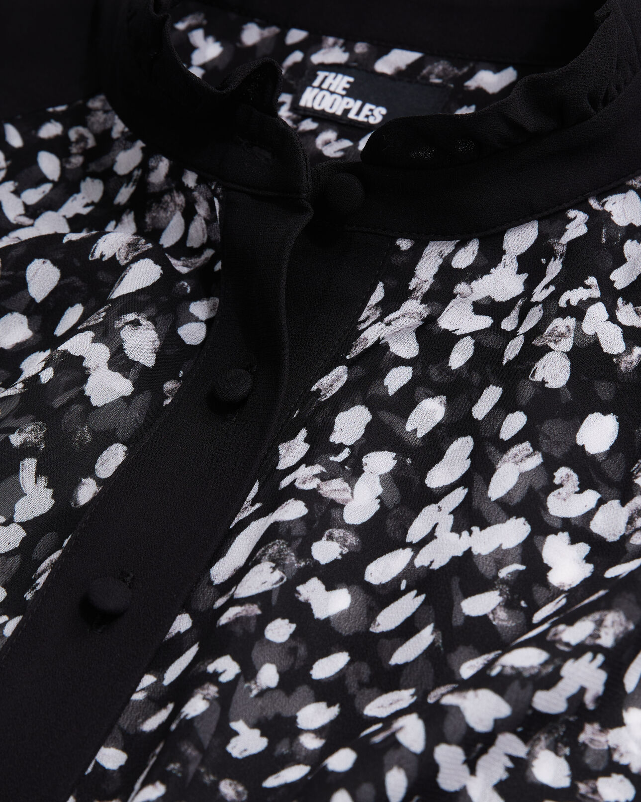 The Kooples WOMEN BLACK WHITE printed top with contrasting details