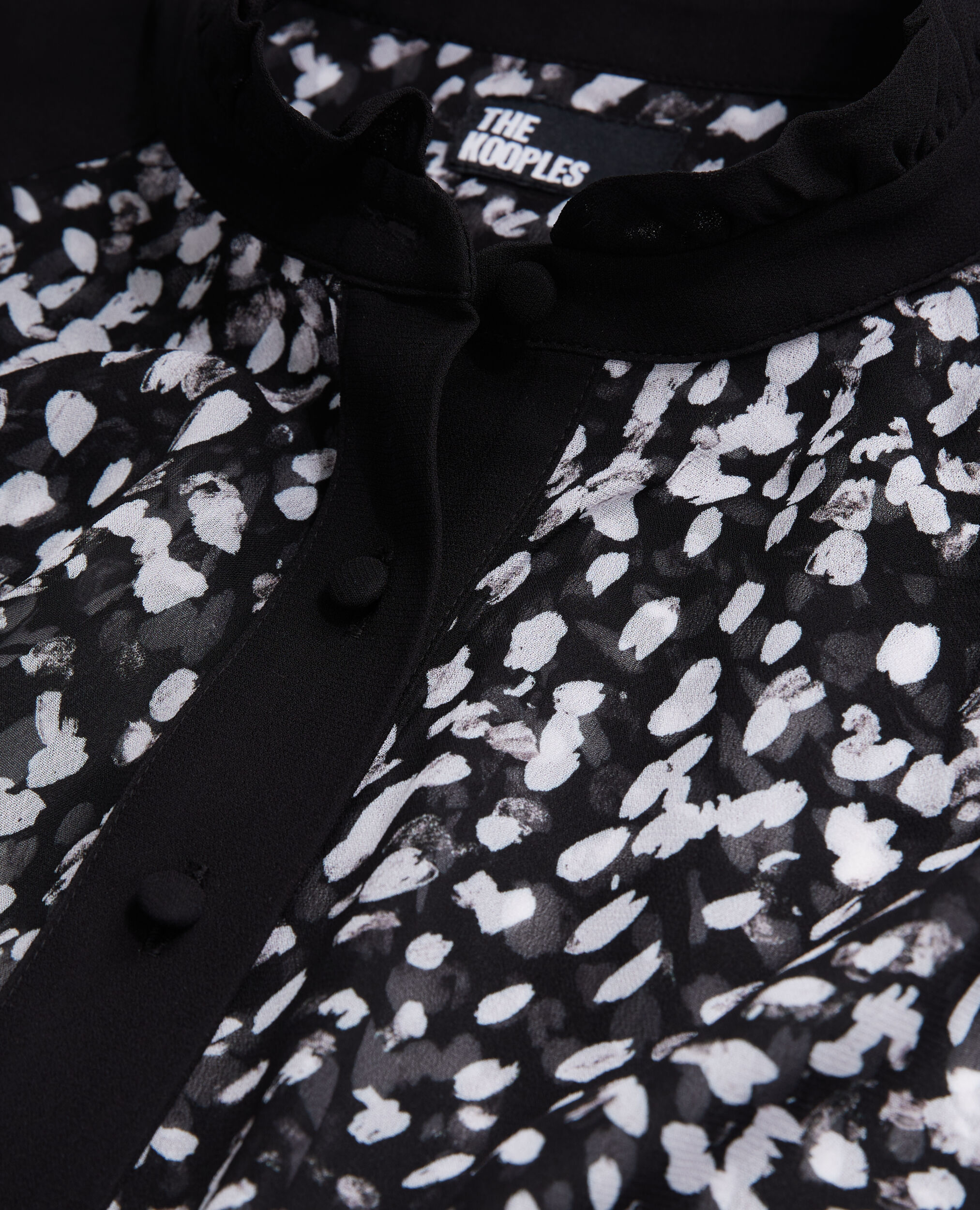 Printed top with contrasting details, BLACK WHITE, hi-res image number null