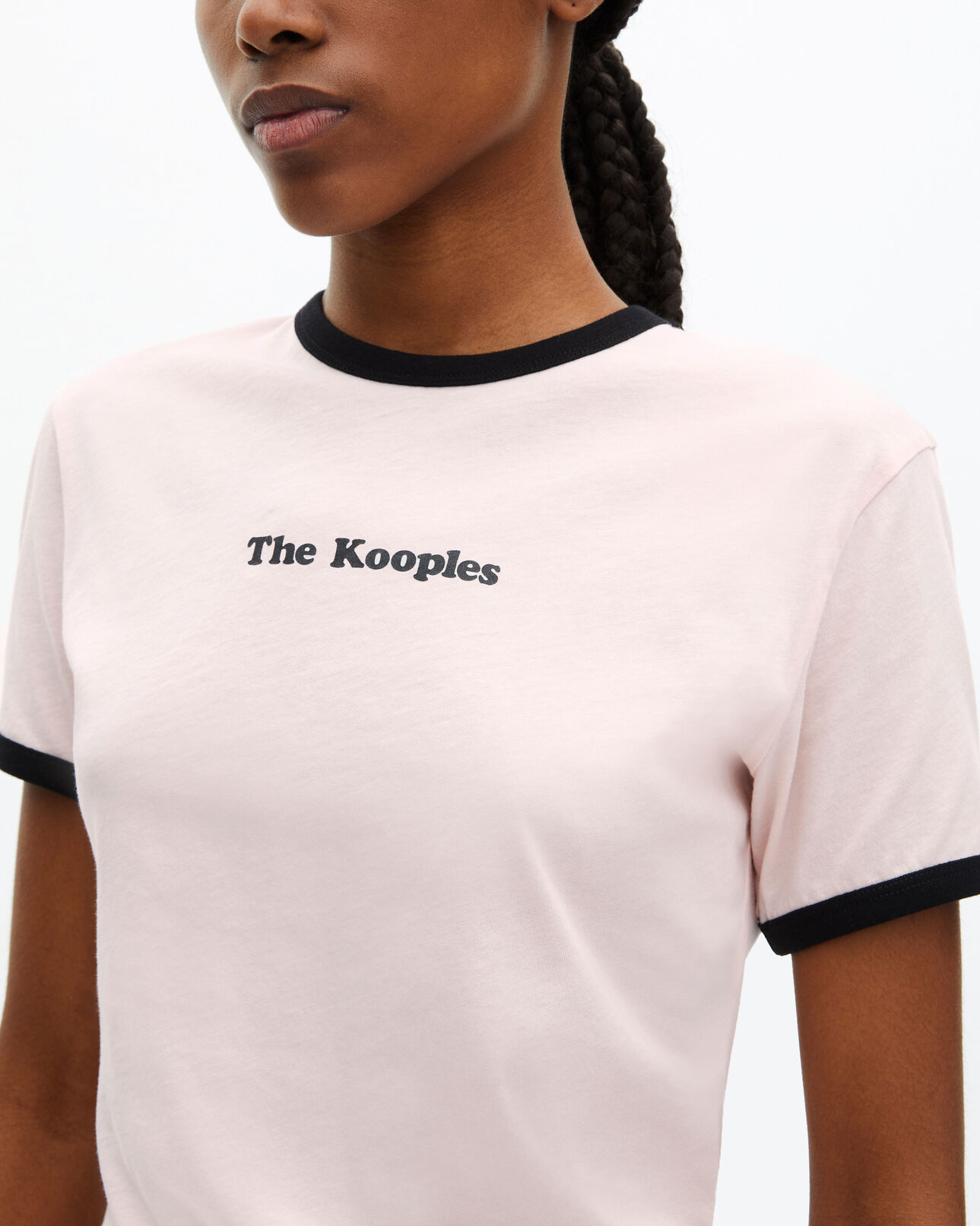 The Kooples WOMEN LILA women's pale pink screen-printed t-shirt