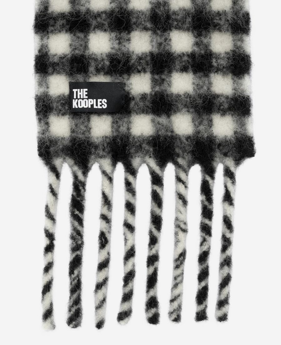 The Kooples MIXTE NOIR ET BLANC echarpe à carreaux noire et blanche