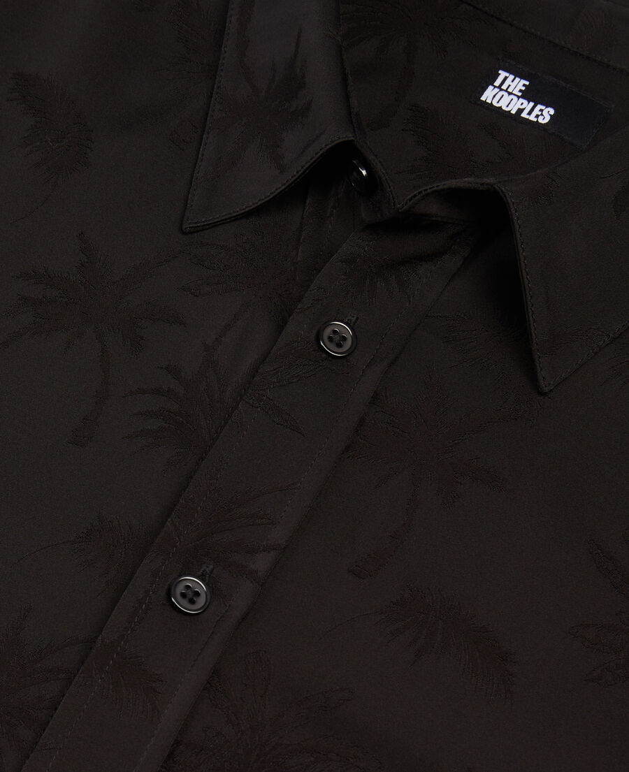 The Kooples H BLACK black jacquard shirt with palm trees
