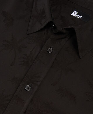 The Kooples H BLACK black jacquard shirt with palm trees