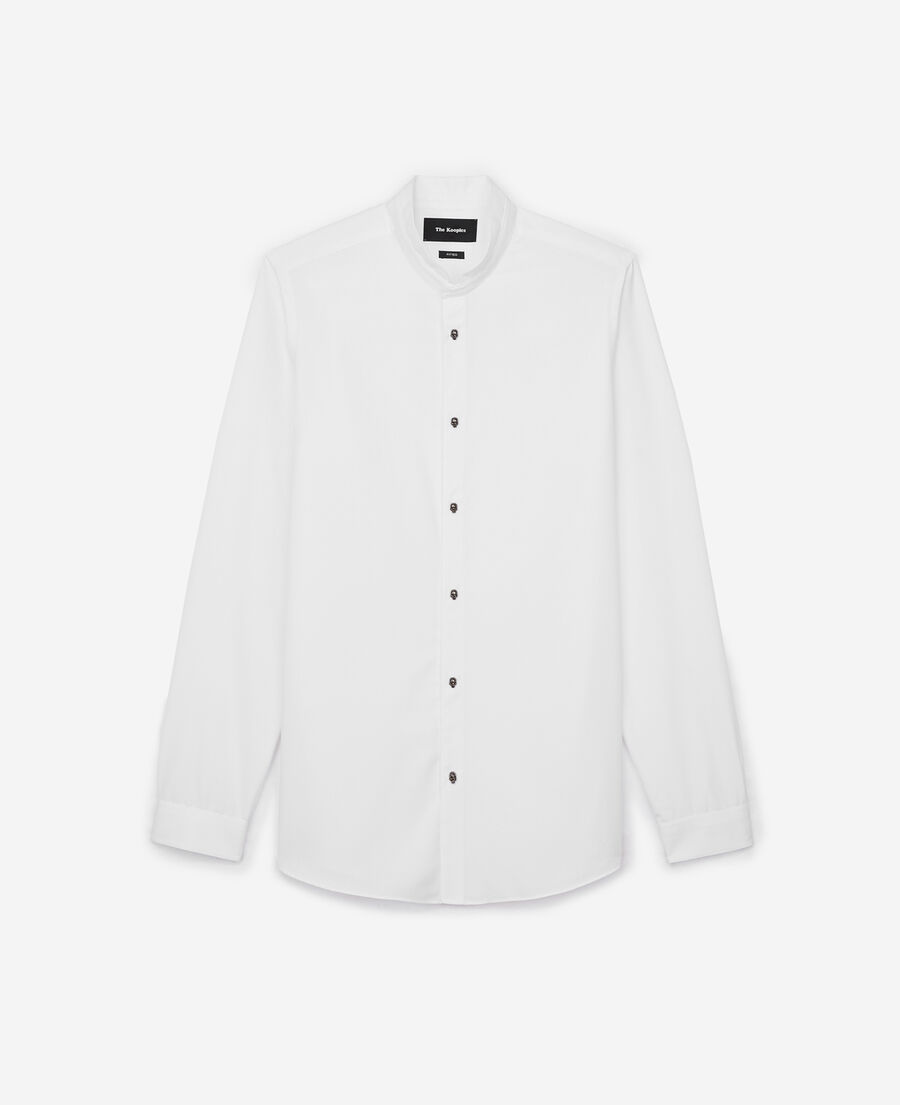 The Kooples HERREN WHITE weißes baumwollhemd aus faille de coton mit kragen