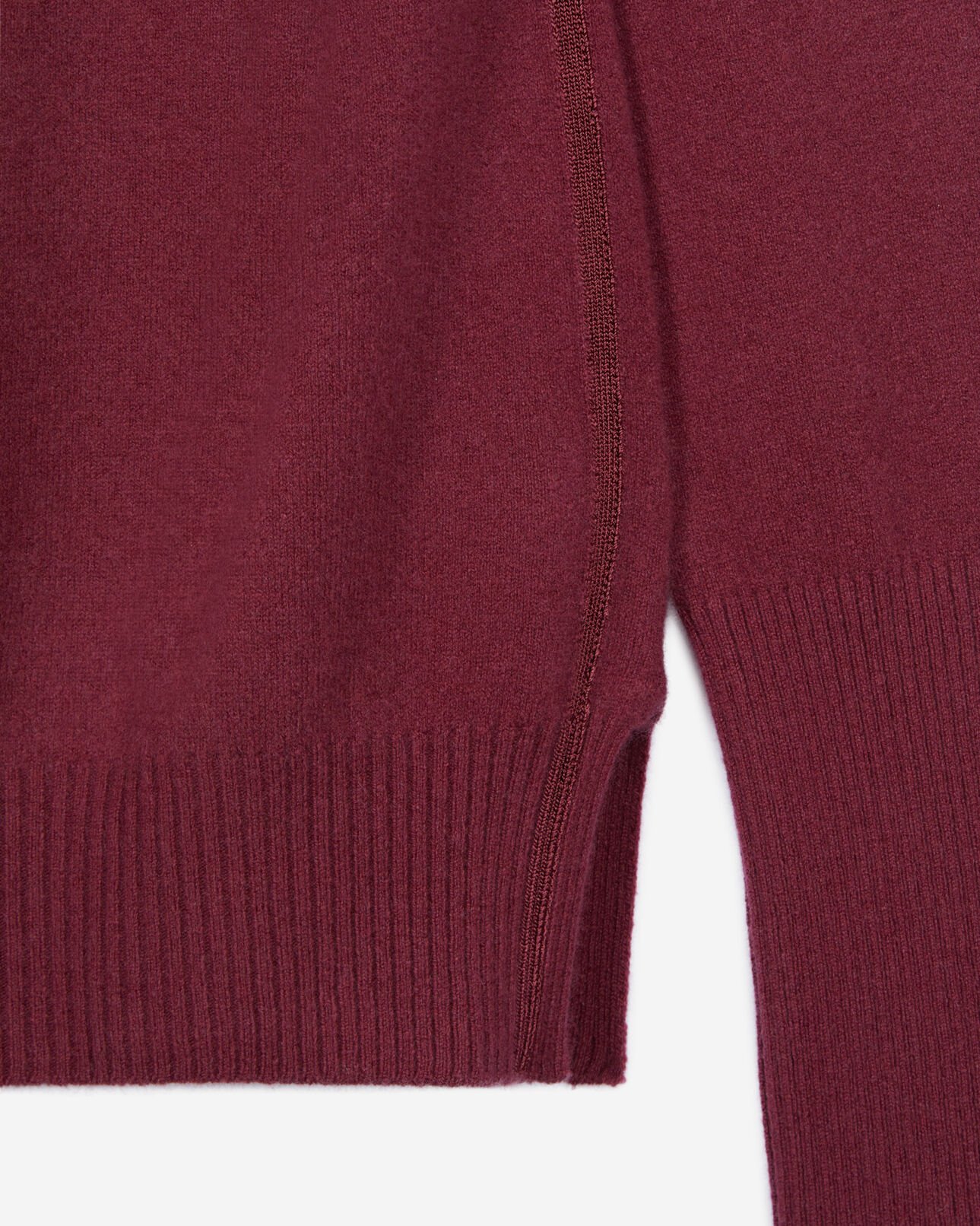 The Kooples WOMEN AUBERGINE burgundy cashmere sweater