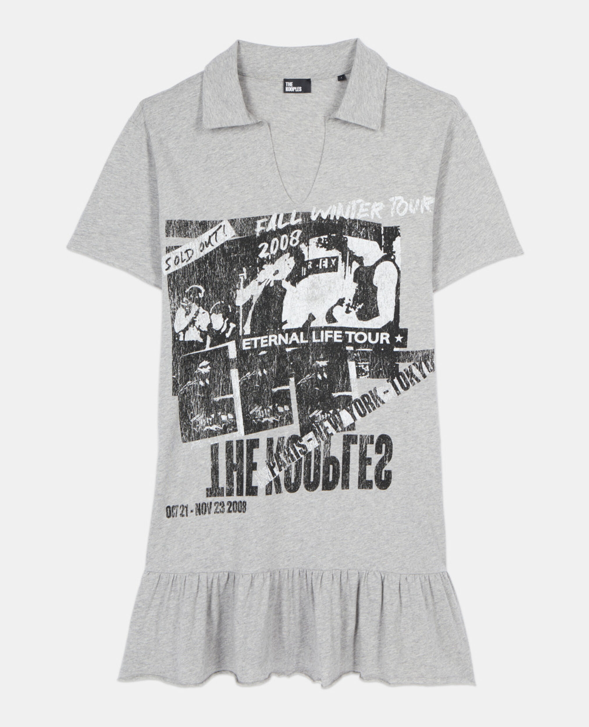 Grey Eternal life tour serigraphy t-shirt dress, STONE GREY, hi-res image number null