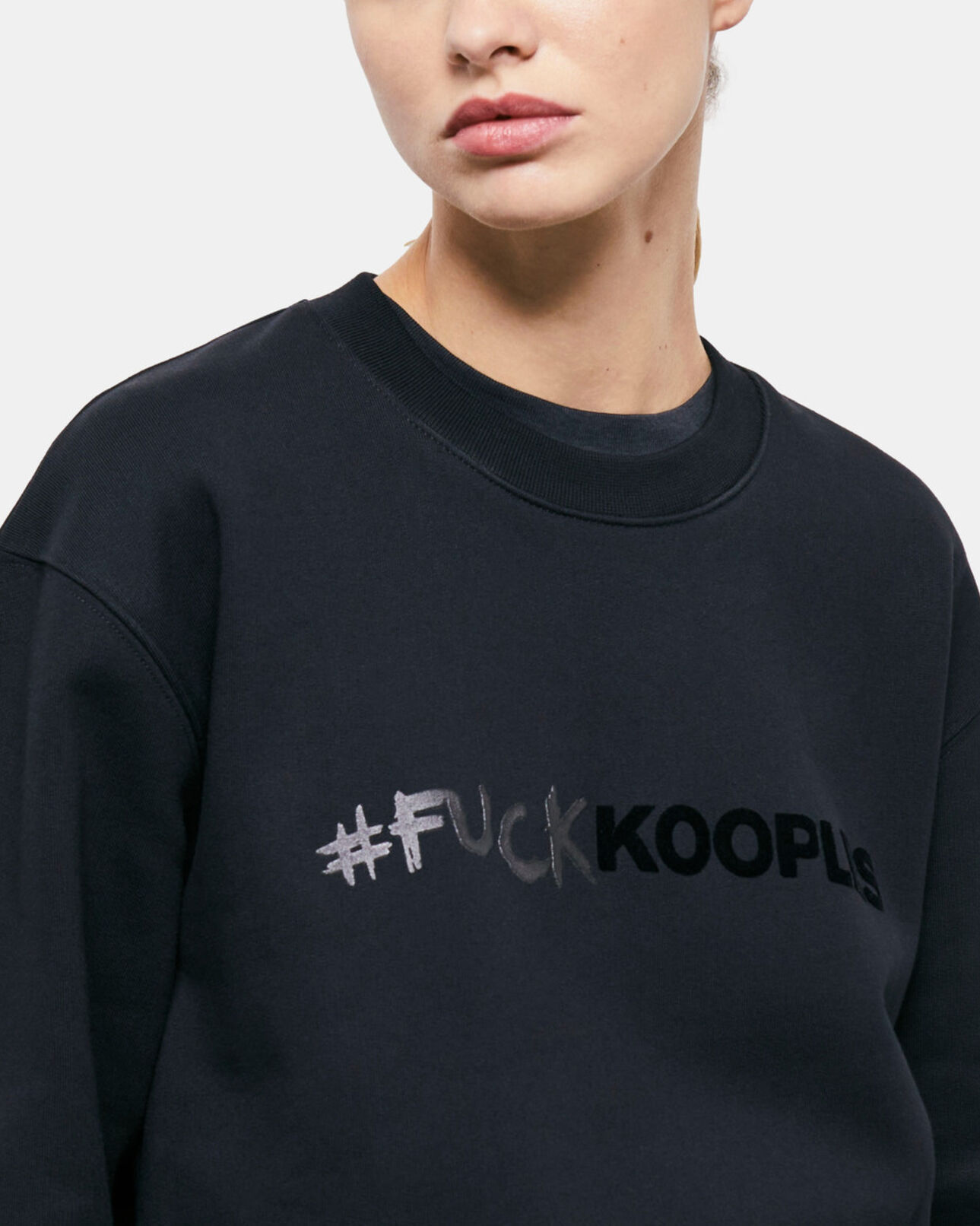The Kooples MUJER BLACK sudadera logotipo negra
