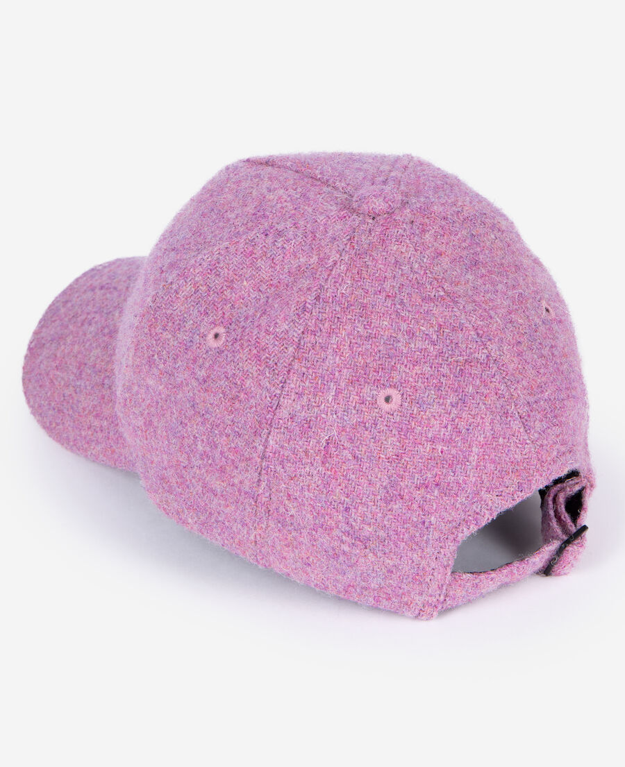 The Kooples MIXED PINK pink wool cap the kooples x harris tweed