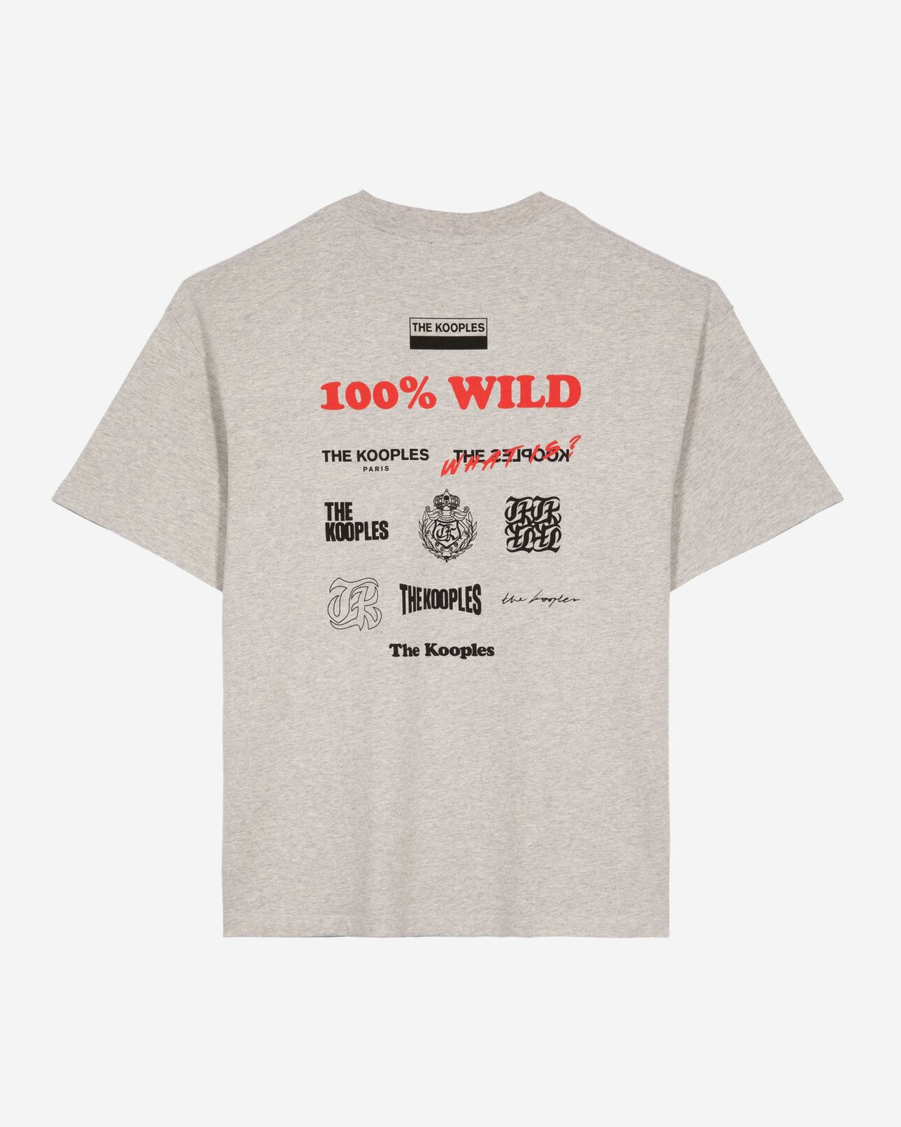 The Kooples MEN LIGHT GREY MELANGE gray screen print t-shirt