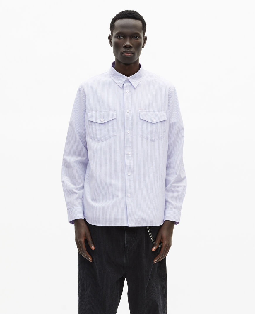 The Kooples H BLUE WHITE blue striped shirt