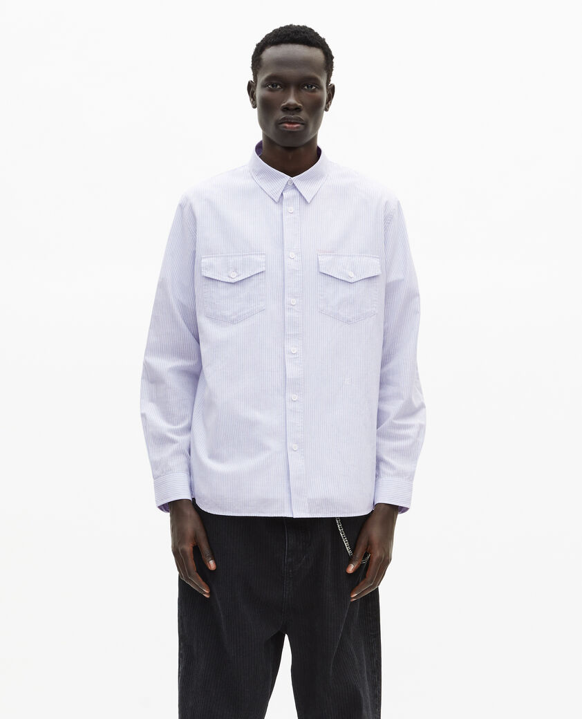 The Kooples MEN BLUE WHITE blue striped shirt