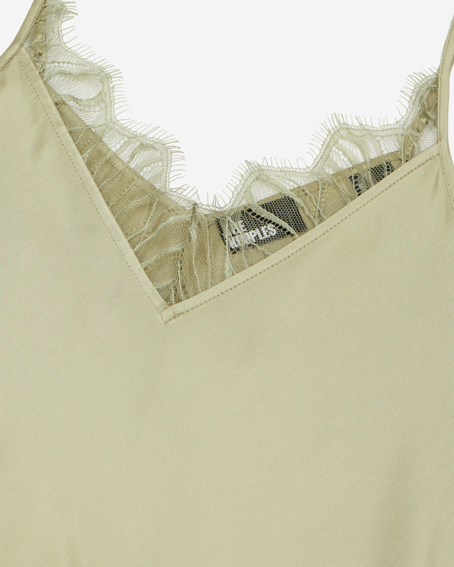 Light green camisole with lace, KAKI GREY, hi-res image number null