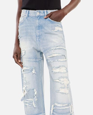 The Kooples FEMME USED RAPIECE jean boyfriend bleu clair