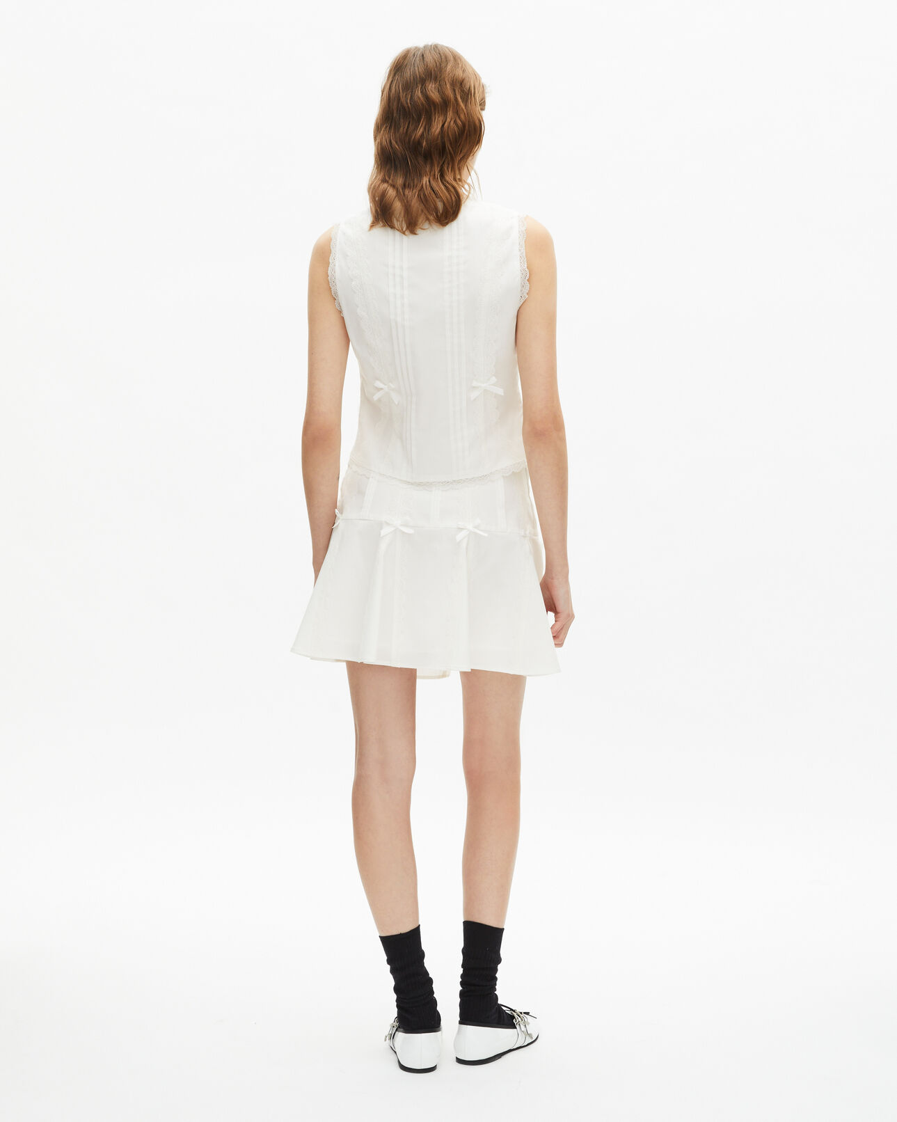 The Kooples DAMEN ECRU top mit spitzendetails ecru