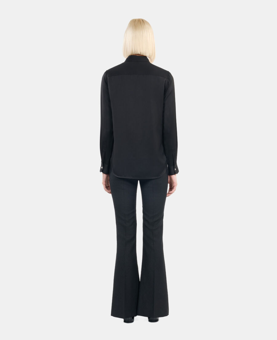 The Kooples FEMME BLACK chemise en soie noire