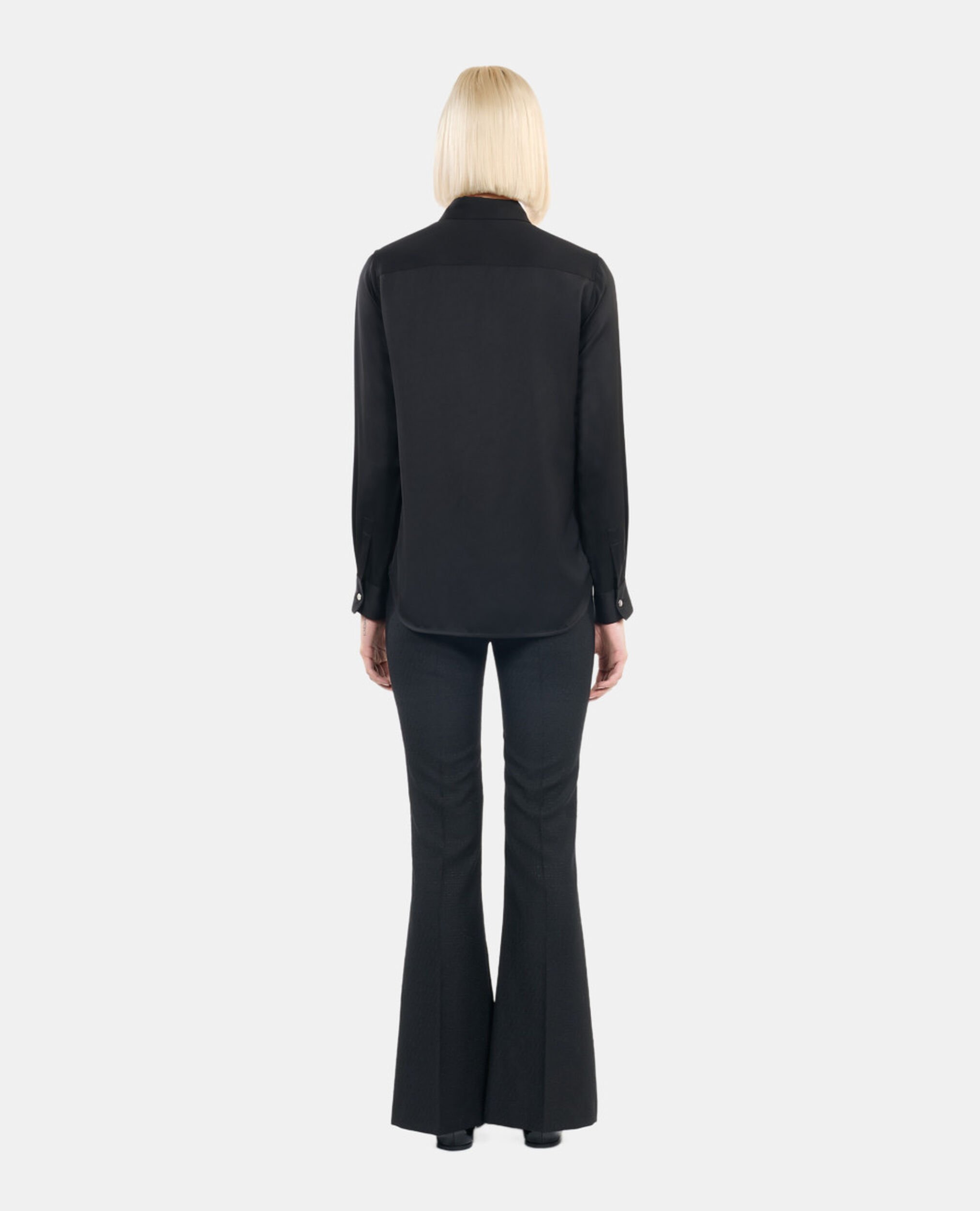 Chemise en soie noire, BLACK, hi-res image number null