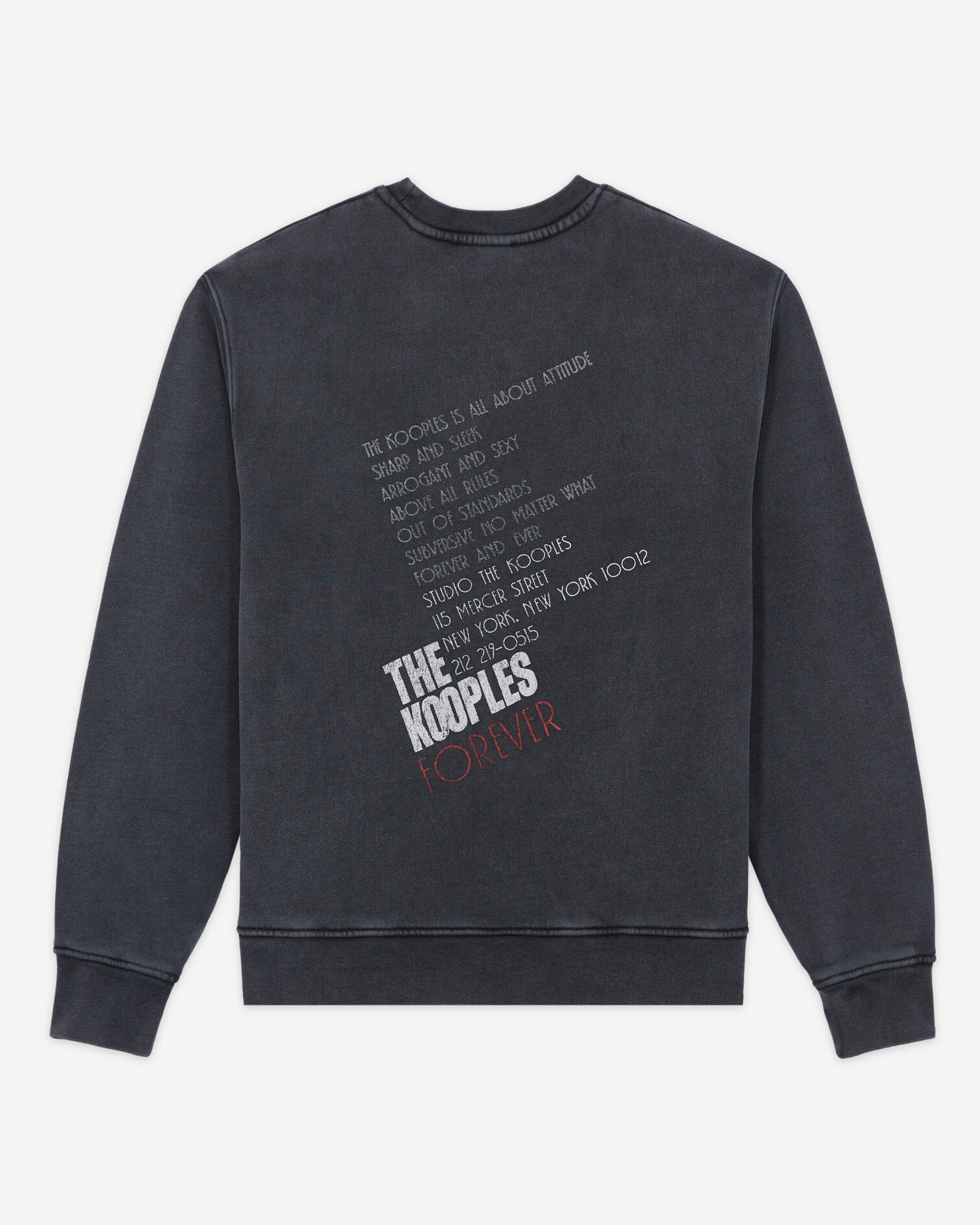 Black sweatshirt with a tiger screen print, BLACK WASHED, hi-res image number null