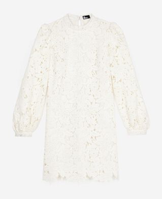 The Kooples DAMEN ECRU kurzes kleid aus ecrufarbener blumenspitze